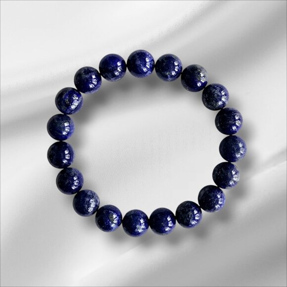 Genuine Lapis Lazuli Bracelet 10" Gemstones (Unisex) [G6108-17] - Picture 1 of 3